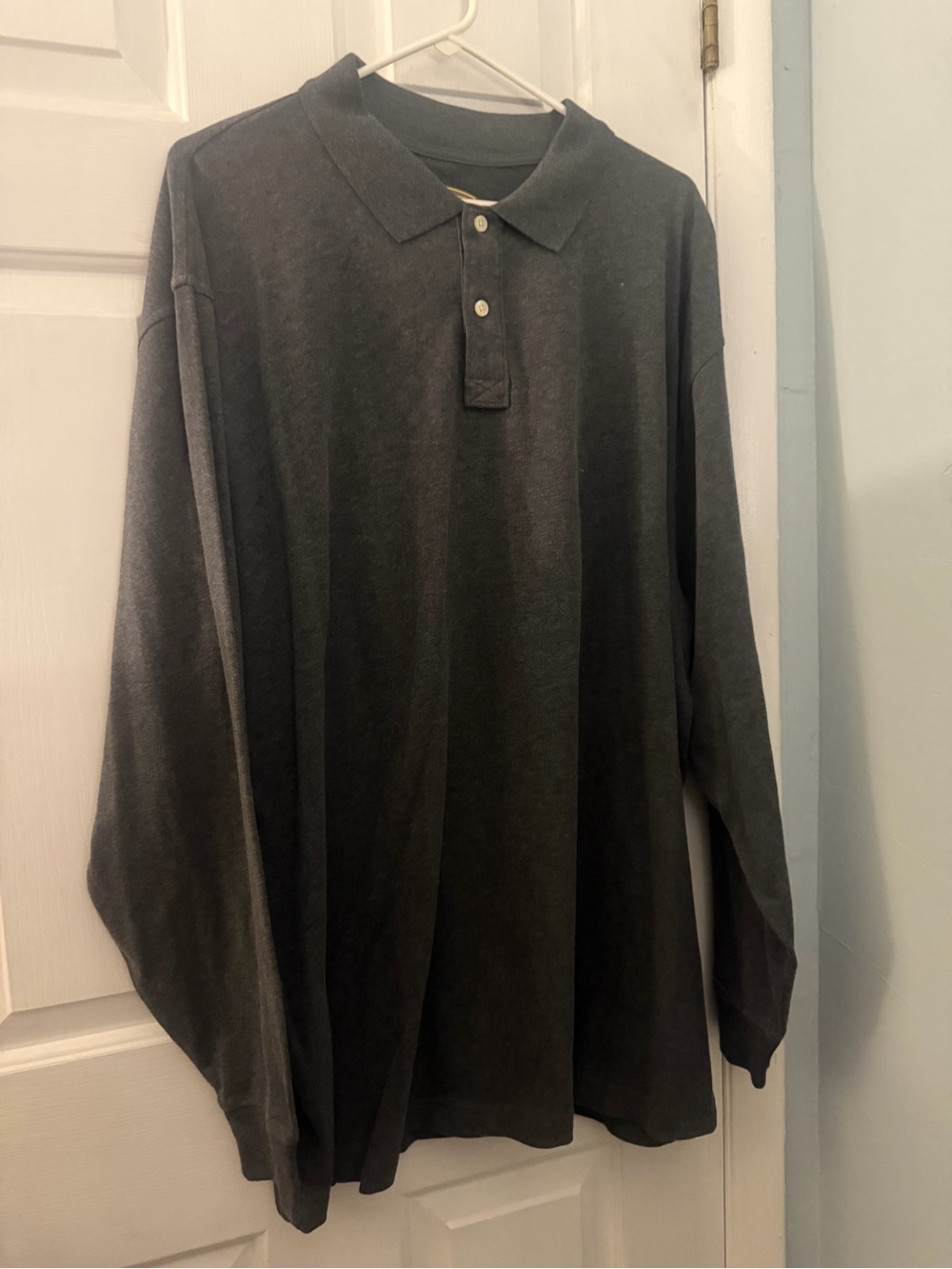 The Foundry Supply Co Men’s 2XL Charcoal Long Sleeve Cotton Polo Shirt